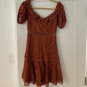 Burnt orange lace dress dress